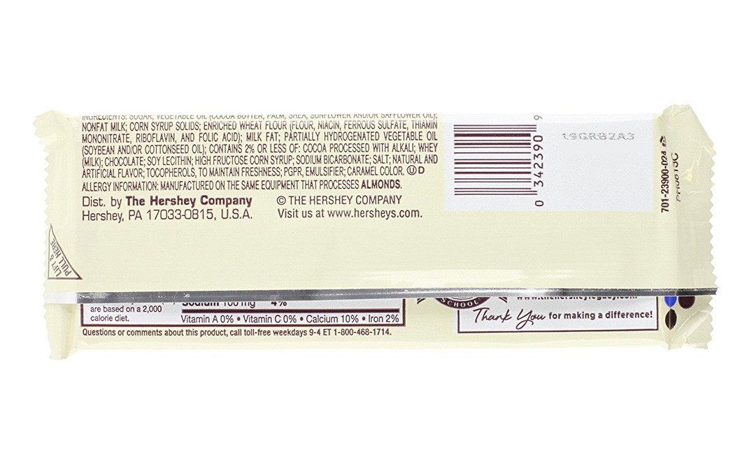 Hershey's Cookies 'n' Creme Bar    Pack  43 grams